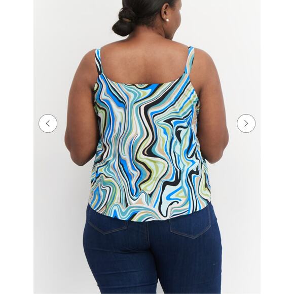Bar III Plus Size Scoop-Neck Sleeveless Top Blue Combo‎ Size 1X - Picture 3 of 12